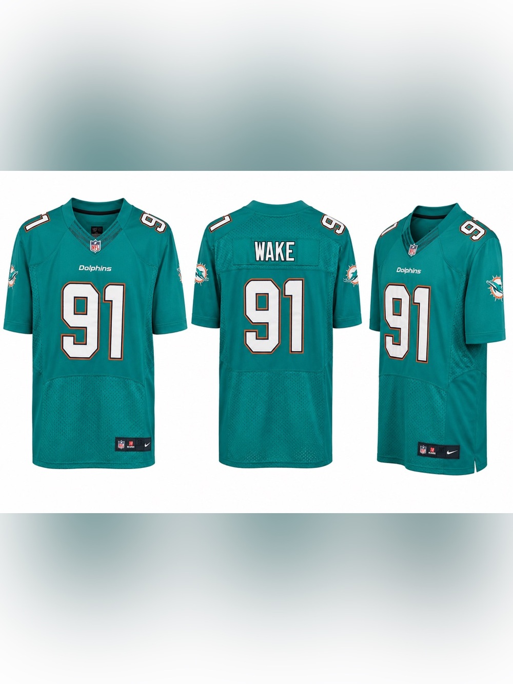 Miami Dolphins Cameron Wake #91 NFL Jersey Size 52 | Aqua On Field Football
